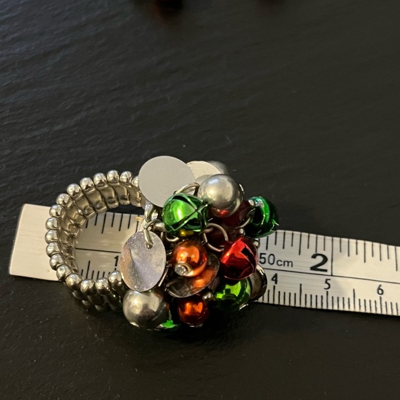 Christmas Holidays Multicolor Beaded Bells Set with Ring Earrings & Bracelet - Picture 11 of 14